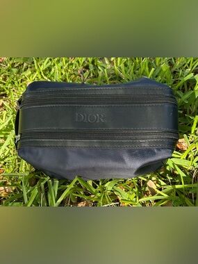 Dior Black Nylon & Leather Toiletry Bag